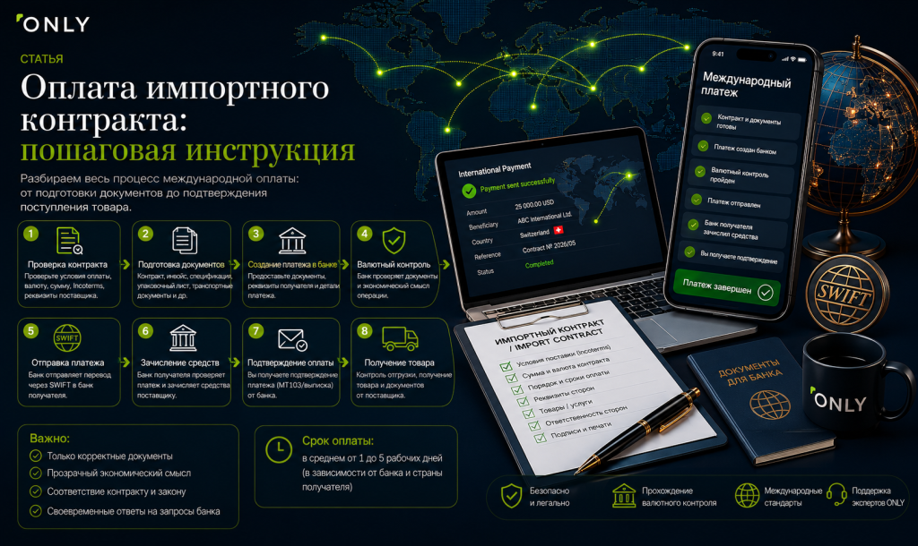 Оплата импортного контракта: пошаговая инструкция
