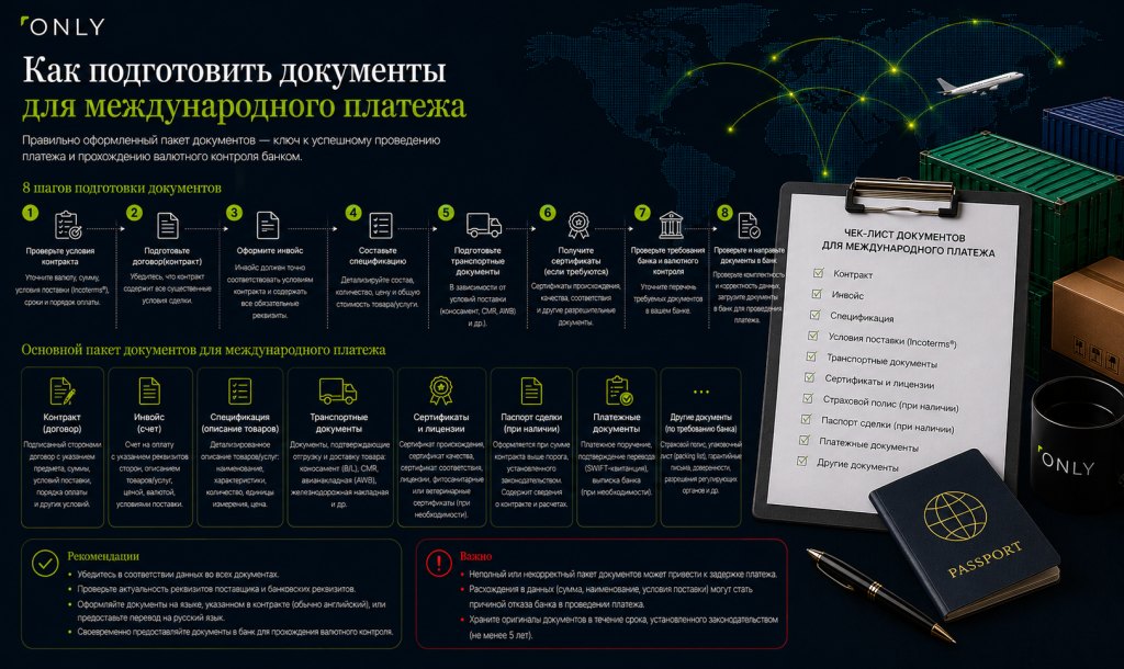 Как подготовить документы для международного платежа